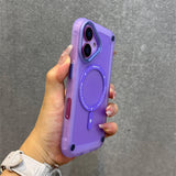 Luxury Metal Lens Translucent Shockproof Wireless Charge Case For iPhone