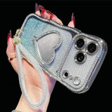 Heart-shaped Crystal Lanyard Phone Case For iPhone