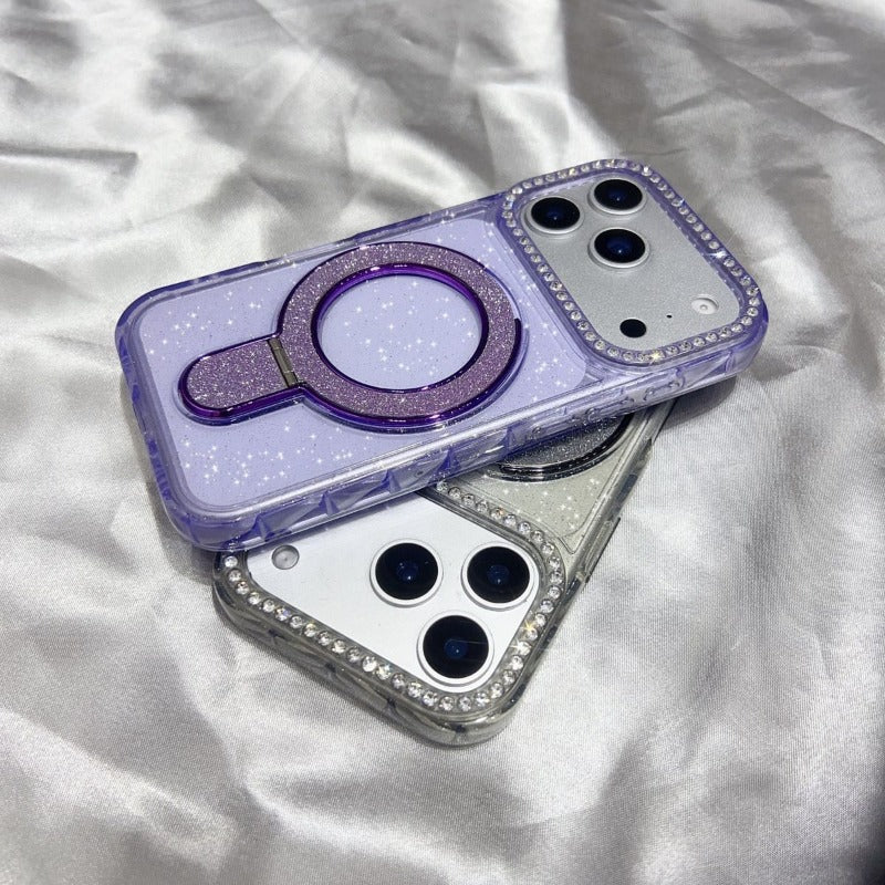 Shiny Magnetic Stand Phone Case For iPhone