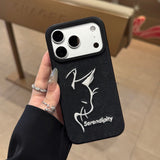 Glow-in-the-dark Embroidered Cat Phone Case For iPhone