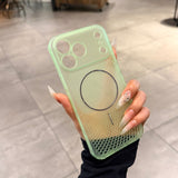 Mesh Heat Dissipation Magnetic Phone Case For iPhone