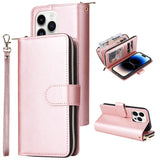 Flip Zipper Card Holder Phone Case For iPhone