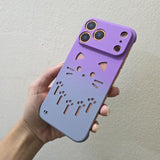 Cat-shaped Cutout Frameless Phone Case For iPhone