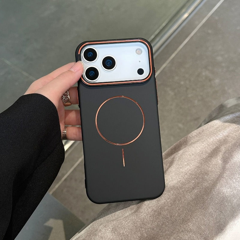 Color-blocking Invisible Stand Magnetic Phone Case For iPhone