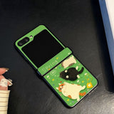 Grass Cat Phone Case For Samsung Z Flip 7/7 FE/6/5/4/3