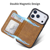Magnetic Leather Wallet Case Card Holder Phone Case For iPhone