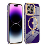 Fashion Love Clear Magnetic Plating Phone Case For iPhone