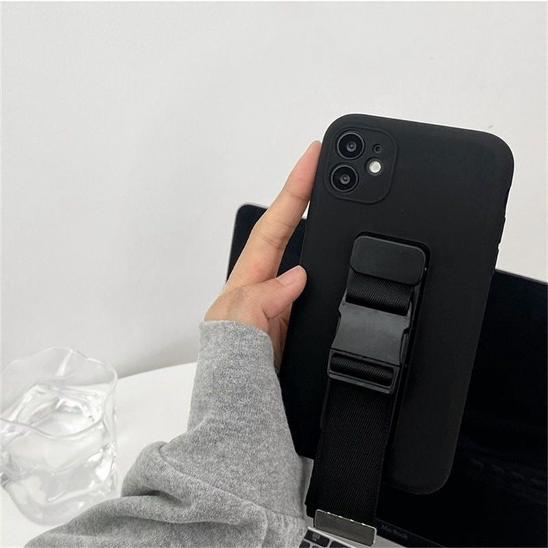 Canvas Wristband Soft Phone Case For iPhone