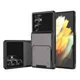 TPU+PC Flip Card Insertion Phone Case For Samsung