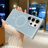 Breathable, shockproof, heat-dissipating magnetic phone case for Samsung