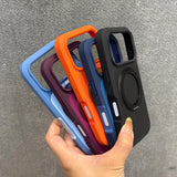 360° Rotating Stand Color Block Rugged Phone Case For iPhone
