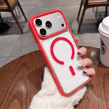 Luxury Clear Acrylic Magnetic  Transparent Shockproof Hard Case For iPhone