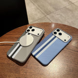 Striped Magnetic Phone Case For iPhone