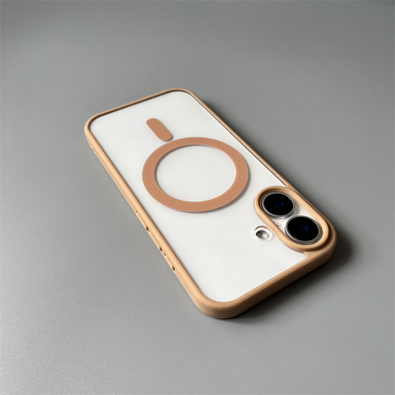 Transparent Brown Silicone Magnetic Phone Case For iPhone