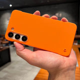 Fluorescent Orange Borderless Hard Phone Case For Samsung