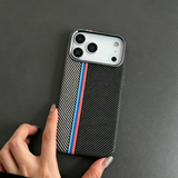 Striped Color-blocked Magnetic Phone Case For iPhone