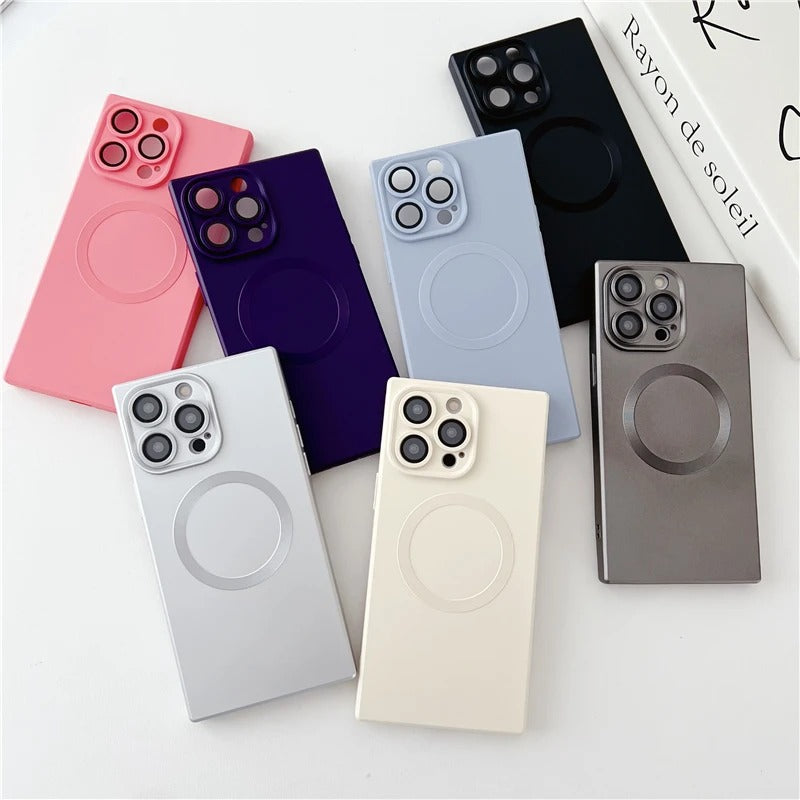 Square Frame Magnetic Phone Case For iPhone