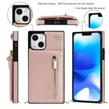 Crossbody Zipper Cards Solt Wallet Leather Case For iPhone