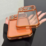 Sparkling Rhinestone Plating Clear Phone Case For iPhone