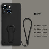 Hard Back With Long Holder Stand Lanyard Phone Case For iPhone