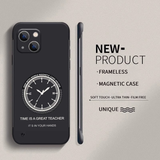 Ultra-thin Borderless Magnetic Clock Phone Case For iPhone