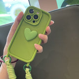 Green Color Cross-body Braided Rope Phone Case For iPhone