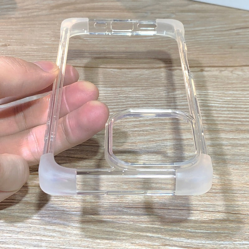 Straight Edge Airbag Transparent Phone Case For iPhone