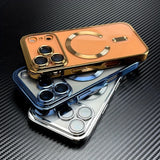 Electroplated Soft TPU Clear Magnetic Phone Case For  iPhone