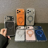 Magnetic Ring Holder Large Window Phone Case for iPhone