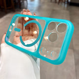 Magnetic Solid Color Transparent Phone Case For iPhone