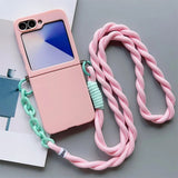 Crossbody Lanyard Matte Phone Case For Samsung Z Flip 7 6 5 4 3