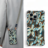 Flower Four-corner Lanyard Anti-fall Phone Case For iPhone