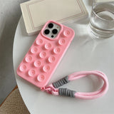 Fashion Cute Candy Liquid Silicone Suction Cup With Wrist Strap Case For iPhone