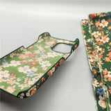 Large Flower Fabric Hard Phone Case For iPhone