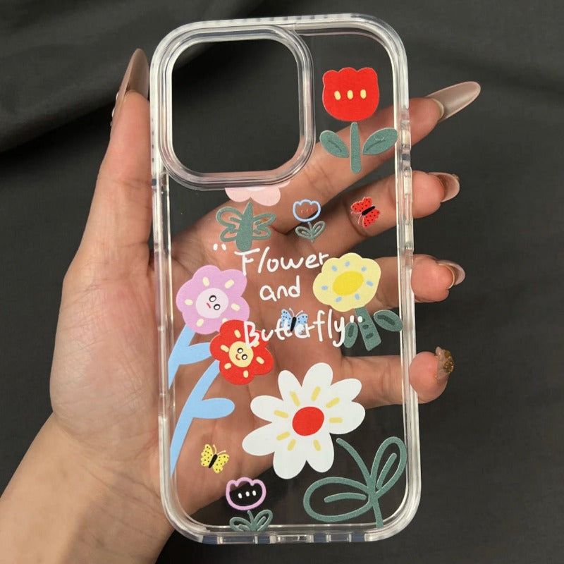 Flower Transparent Phone Case For iPhone