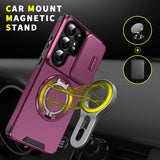 Slide Lens Protection Magnetic Holder Armor Case For Samsung