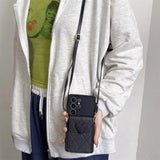 3D Cute Love Heart Crossbody Card Holder Phone Case For Samsung