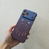 Cat-shaped Cutout Frameless Phone Case For iPhone