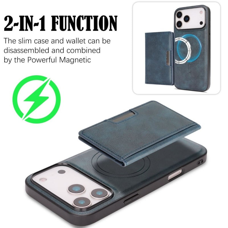 Card Holder Integrated Magnetic Phone Case For iPhone