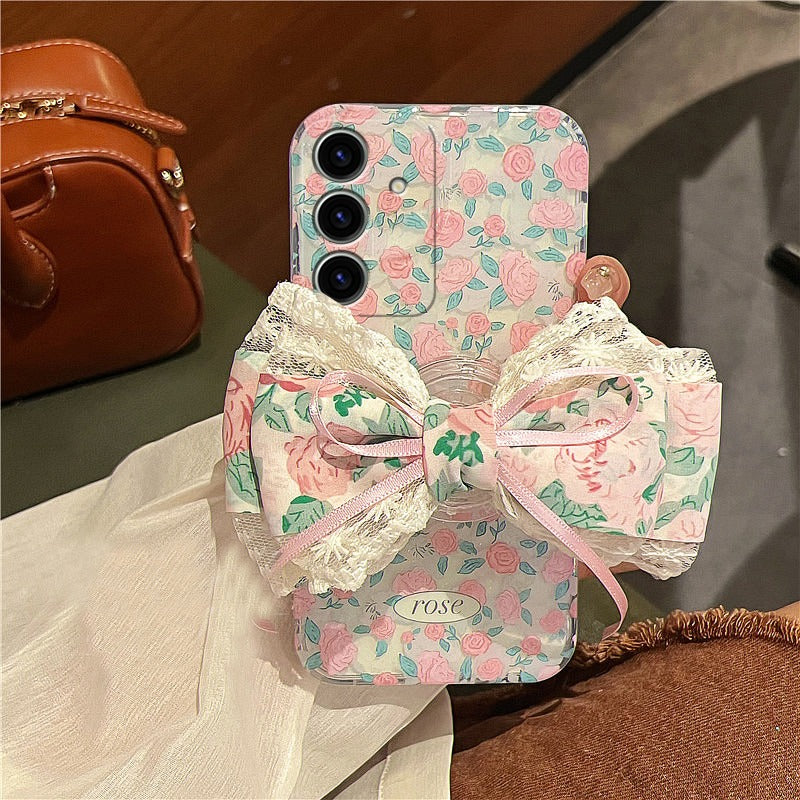 Rose Bow Stand Phone Case For Samsung