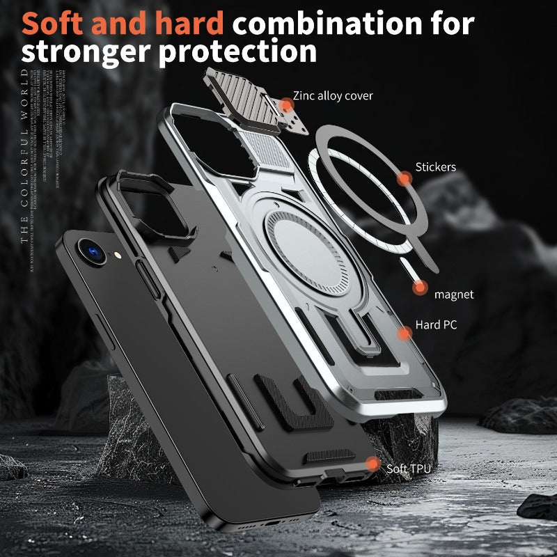 Lens Cover Bracket Anti-fall Magnetic Mobile Phone Case For iPhone
