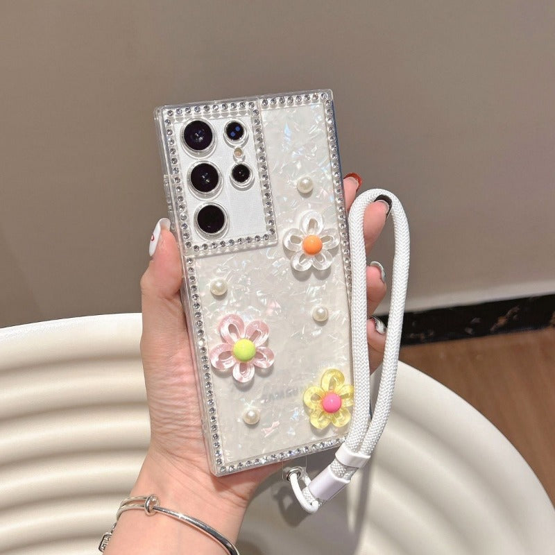 Rhinestone Shell Phone Case For Samsung