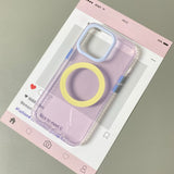 Contrast Color Transparent Magnetic Mobile Phone Case For iPhone