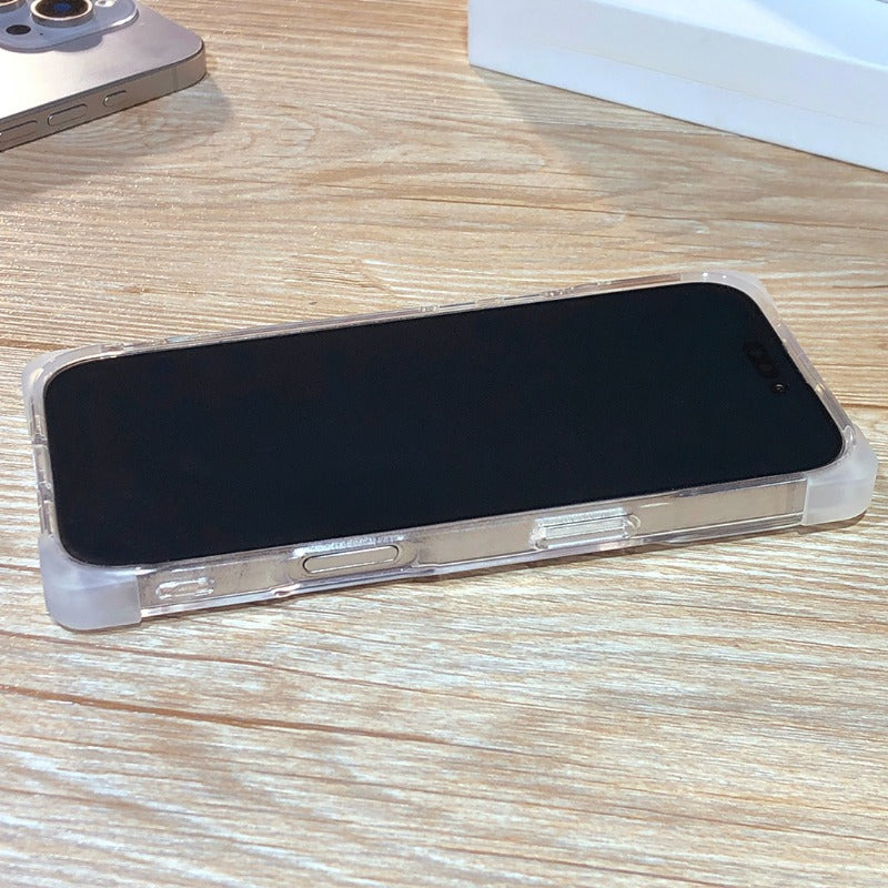 Straight Edge Airbag Transparent Phone Case For iPhone