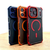 Shockproof Armor Matte Translucent Magnetic Case For iPhone