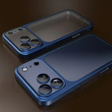 Luxury Plating Matte Hard Phone Case for iPhone 18 17 Air 16 15 14 13 ProMax Camera Lens Film Protector Frosted Shockproof Cover