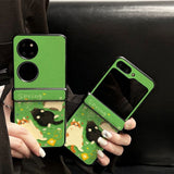 Grass Cat Phone Case For Samsung Z Flip 7/7 FE/6/5/4/3
