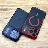 Shockproof Armor Matte Translucent Magnetic Case For iPhone