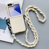 Crossbody Lanyard Matte Phone Case For Samsung Z Flip 7 6 5 4 3