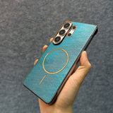 Gold-textured Magnetic Frameless Phone Case For Samsung
